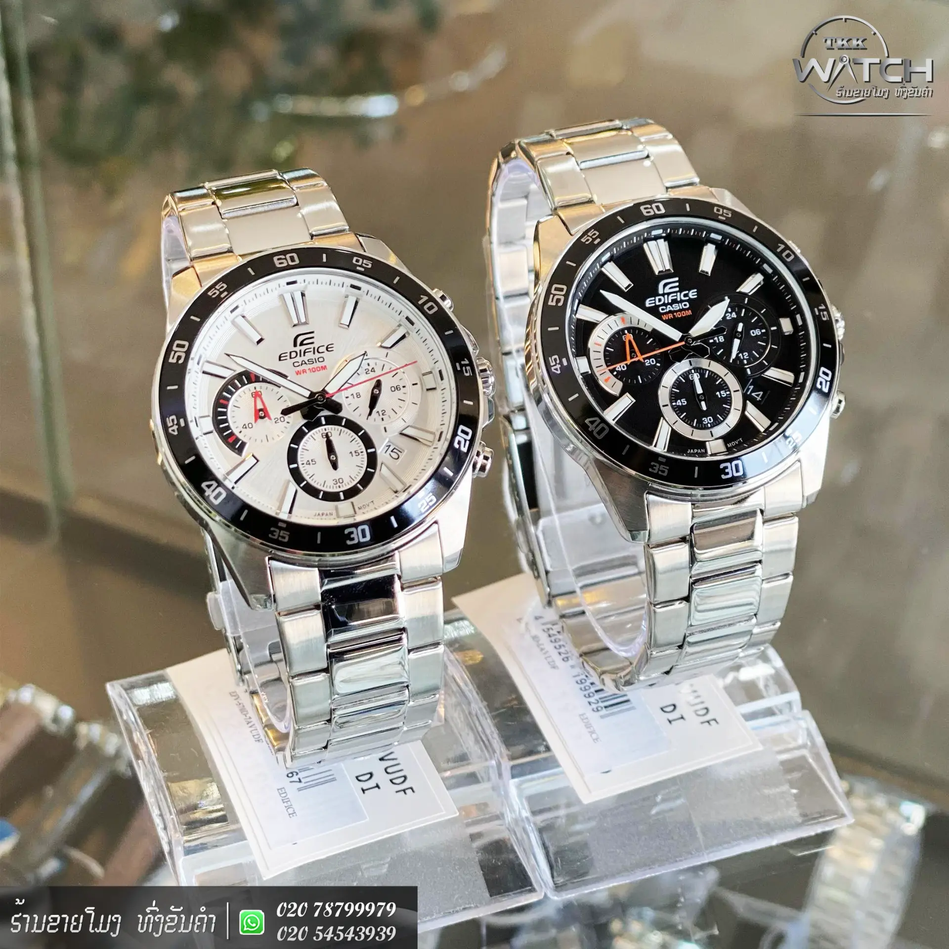 CASIO EDIFICE · Chronograph · ຂາວ / ດຳ